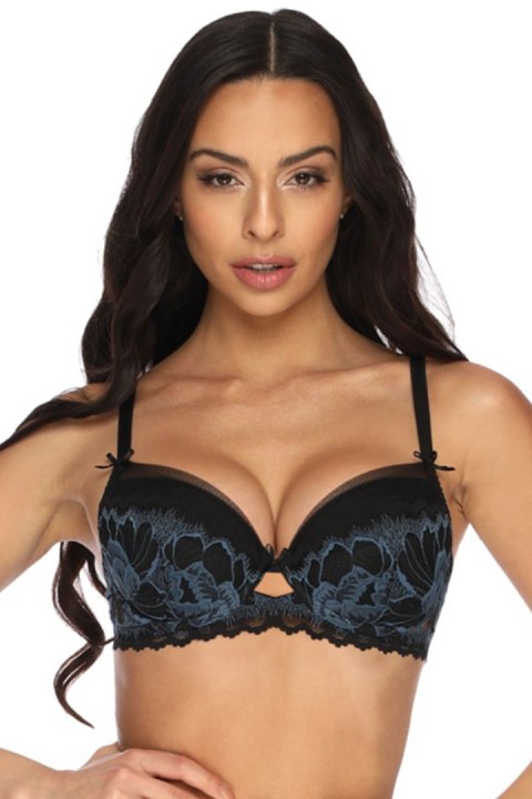 Biustonosz push up Biustonosz Push-up Model 3329/11 Angel Black/Blue - Mat Biustonosz push up Biustonosz Push-up Model 3329/11 Angel Black/Blue - Mat