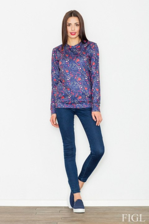 Bluza Damska Model M541 Wzór 58 Blue - Figl Bluza Damska Model M541 Wzór 58 Blue - Figl