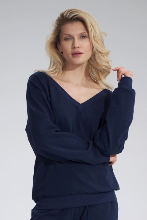 Bluza Damska Model M799 Navy - Figl Bluza Damska Model M799 Navy - Figl