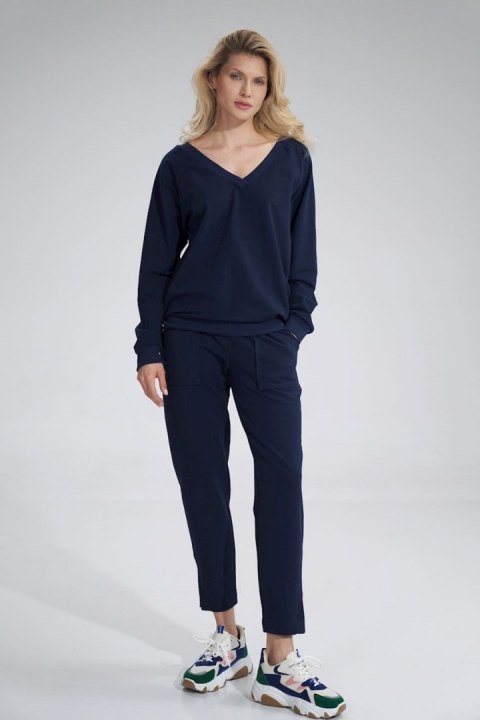 Bluza Damska Model M799 Navy - Figl Bluza Damska Model M799 Navy - Figl