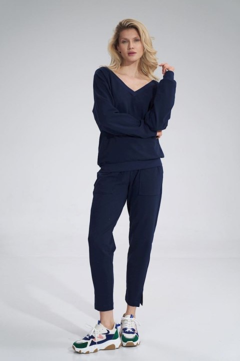 Bluza Damska Model M799 Navy - Figl Bluza Damska Model M799 Navy - Figl