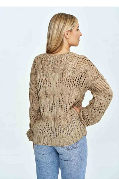 Sweter Damski Model M910 Brown - Figl Sweter Damski Model M910 Brown - Figl