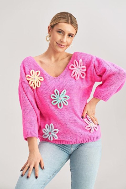 Sweter Damski Model M994 Fuksja - Figl Sweter Damski Model M994 Fuksja - Figl