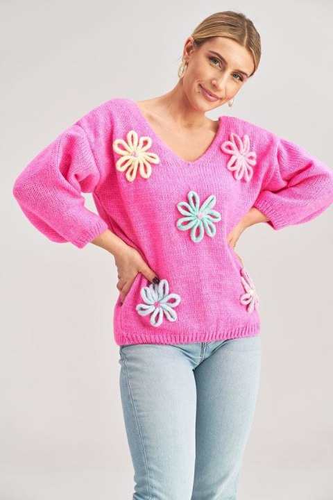 Sweter Damski Model M994 Fuksja - Figl Sweter Damski Model M994 Fuksja - Figl