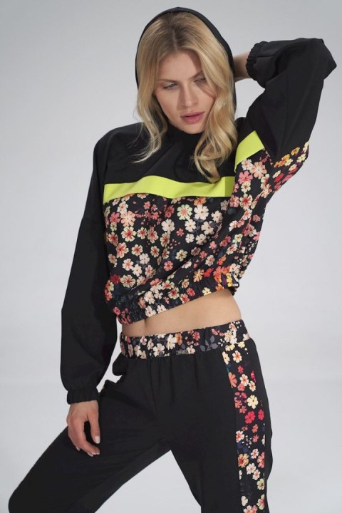 Bluza Damska Model M757 Black/Wzór 122 - Figl Bluza Damska Model M757 Black/Wzór 122 - Figl