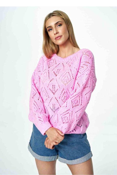 Sweter Damski Model M887 Pink - Figl Sweter Damski Model M887 Pink - Figl