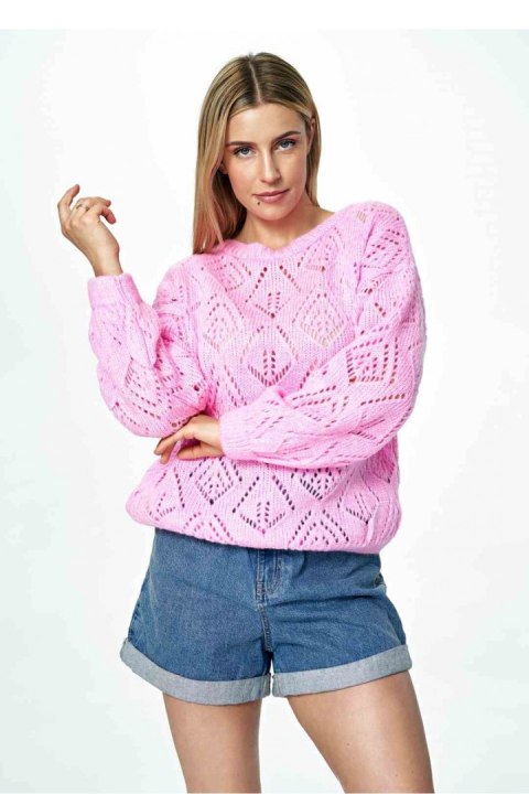 Sweter Damski Model M887 Pink - Figl Sweter Damski Model M887 Pink - Figl