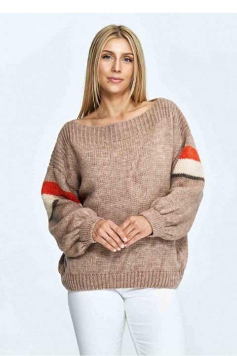 Sweter Damski Model M909 Brown - Figl Sweter Damski Model M909 Brown - Figl