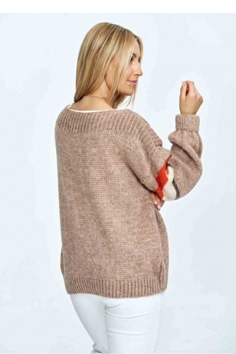 Sweter Damski Model M909 Brown - Figl Sweter Damski Model M909 Brown - Figl