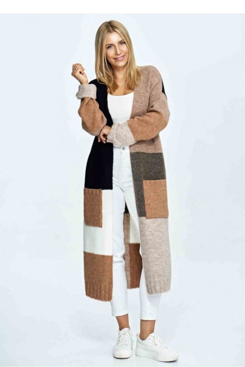 Sweter Kardigan Model M896 Black/Brown - Figl Sweter Kardigan Model M896 Black/Brown - Figl
