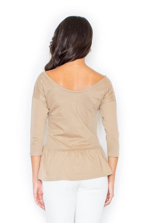 Bluzka Model 233 Beige - Figl Bluzka Model 233 Beige - Figl