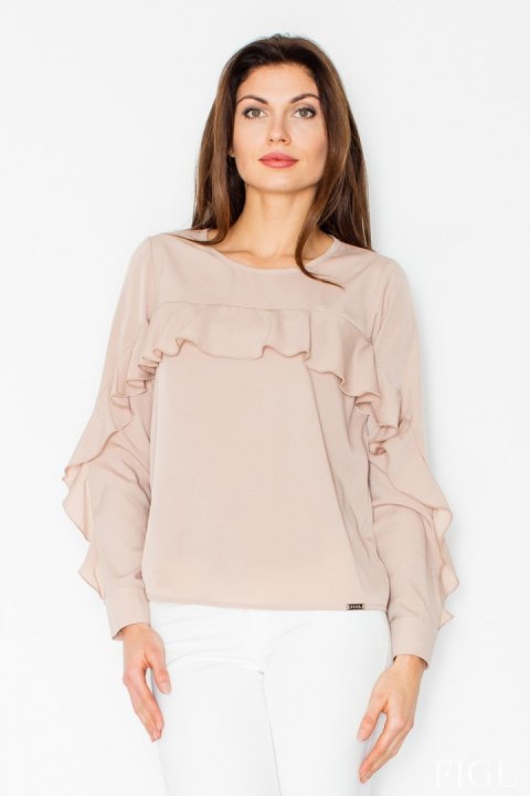 Bluzka Model M466 Beige - Figl Bluzka Model M466 Beige - Figl