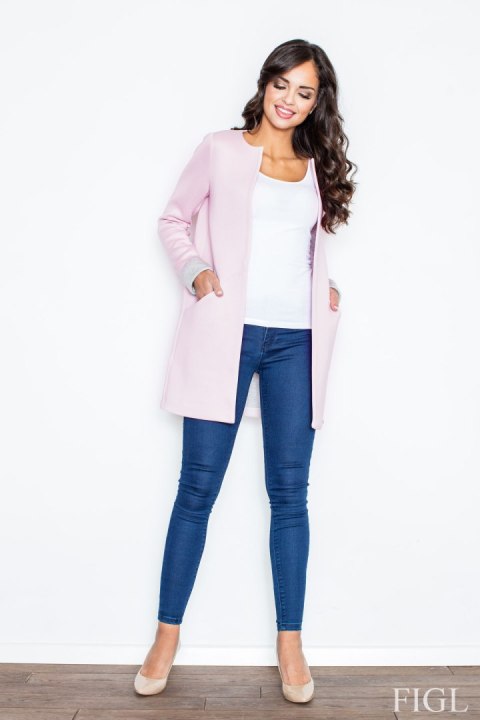 Płaszcz Damski Model M366 Light Pink - Figl Płaszcz Damski Model M366 Light Pink - Figl