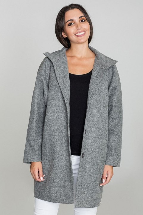 Płaszcz Damski Model M589 Grey - Figl Płaszcz Damski Model M589 Grey - Figl