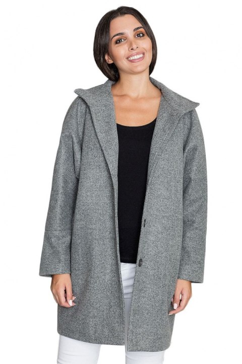 Płaszcz Damski Model M589 Grey - Figl Płaszcz Damski Model M589 Grey - Figl