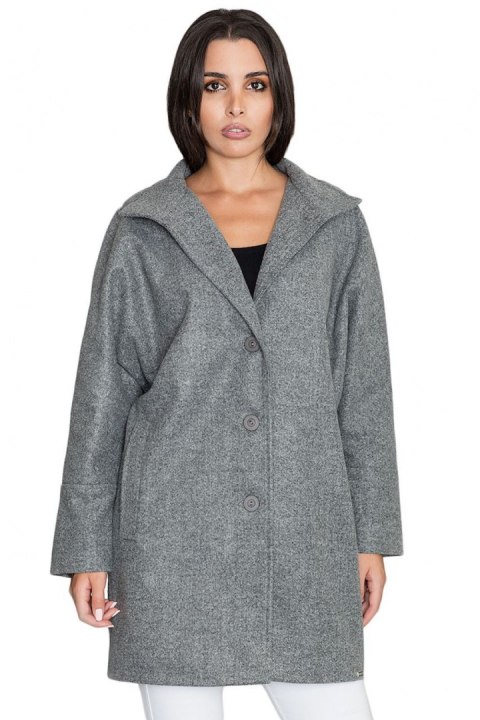 Płaszcz Damski Model M589 Grey - Figl Płaszcz Damski Model M589 Grey - Figl