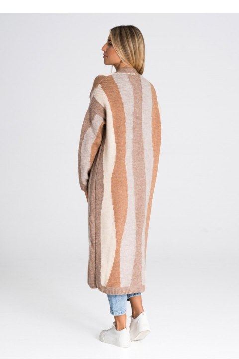 Sweter Kardigan Model M985 Brown/Beige/Ecru - Figl Sweter Kardigan Model M985 Brown/Beige/Ecru - Figl