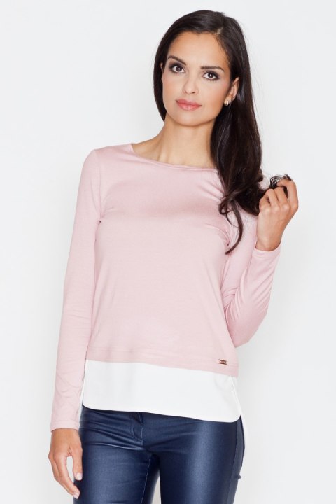 Bluzka Model 374 Pink - Figl Bluzka Model 374 Pink - Figl