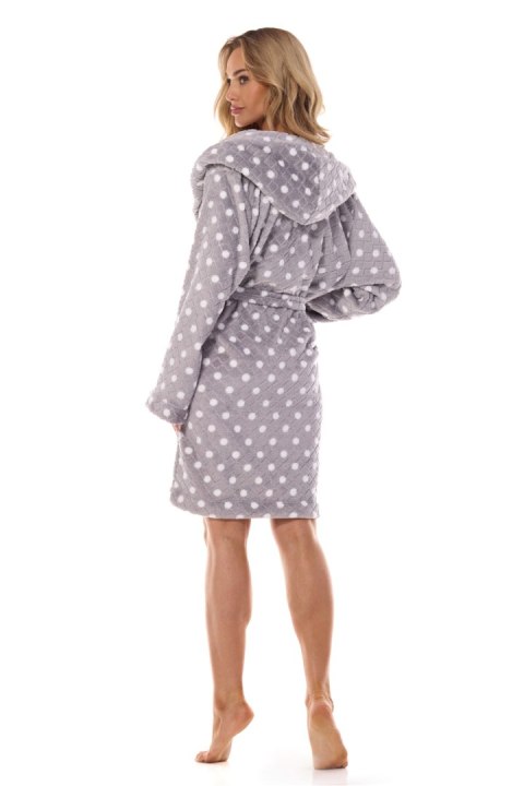 Szlafrok Damski Model Dots 2405 Grafit - L&L collection Szlafrok Damski Model Dots 2405 Grafit - L&L collection