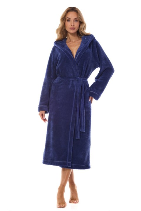 Szlafrok Damski Model Night Long 2412 Navy - L&L collection Szlafrok Damski Model Night Long 2412 Navy - L&L collection