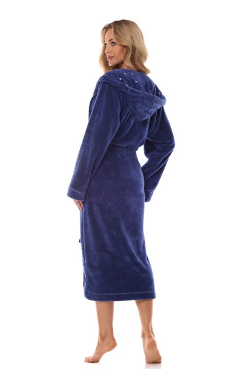 Szlafrok Damski Model Night Long 2412 Navy - L&L collection Szlafrok Damski Model Night Long 2412 Navy - L&L collection