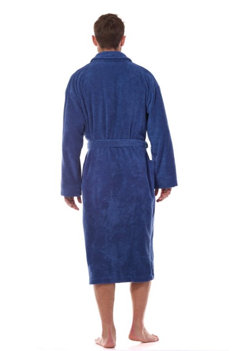 Szlafrok Męski Model Cotton Long 2450 Navy - L&L collection Szlafrok Męski Model Cotton Long 2450 Navy - L&L collection