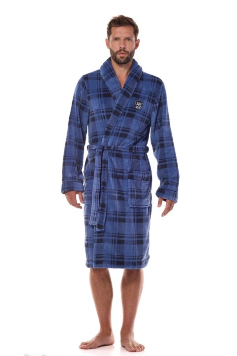 Szlafrok Męski Model Hero Long 2455 Navy - L&L collection Szlafrok Męski Model Hero Long 2455 Navy - L&L collection