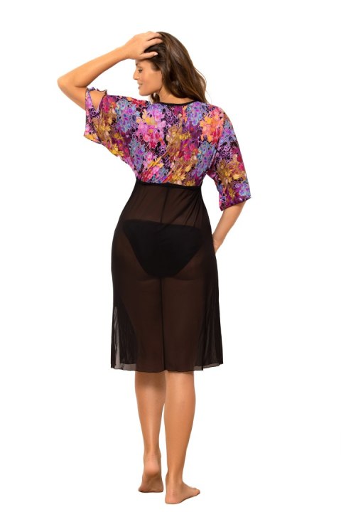 Sukienka Plażow Tunika Model Vivijen M-651 Violet/Black - Marko Sukienka Plażow Tunika Model Vivijen M-651 Violet/Black - Marko