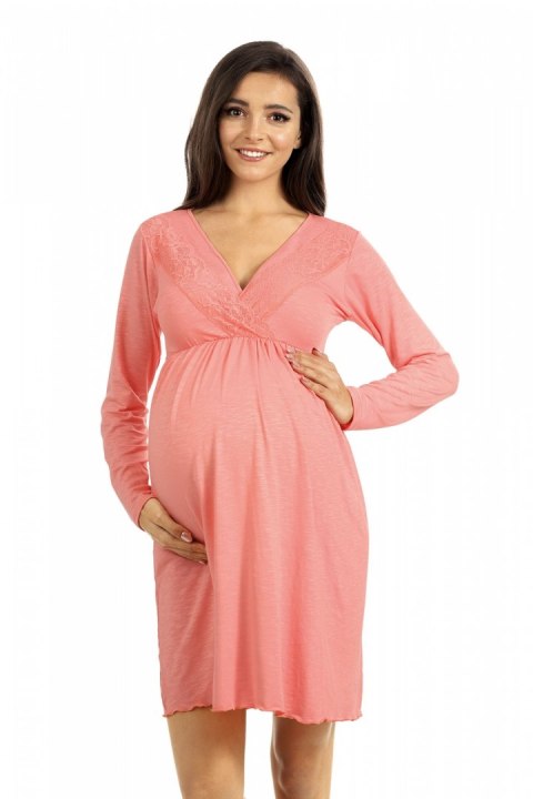 Koszulka nocna Koszula Nocna Ciążowa Model 3102 Pink - Lupo Line Koszulka nocna Koszula Nocna Ciążowa Model 3102 Pink - Lupo Line