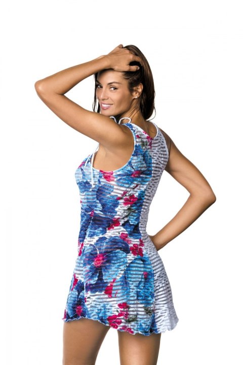 Sukienka Plażow Tunika Model Jenna Oltremare-Bianco M-416 White/Blue - Marko Sukienka Plażow Tunika Model Jenna Oltremare-Bianco M-416 White/Blue - Marko