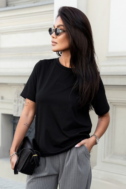 Tshirt Damski Model B57 Black - IVON Tshirt Damski Model B57 Black - IVON