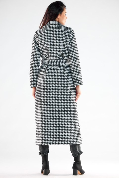 Płaszcz Damski Model A547 Houndstooth - awama Płaszcz Damski Model A547 Houndstooth - awama