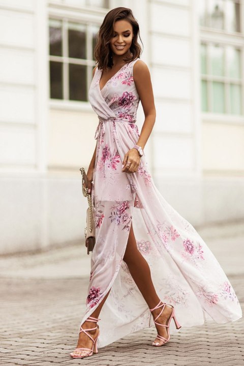 Sukienka Model Dolores 338 Powder Pink - IVON Sukienka Model Dolores 338 Powder Pink - IVON