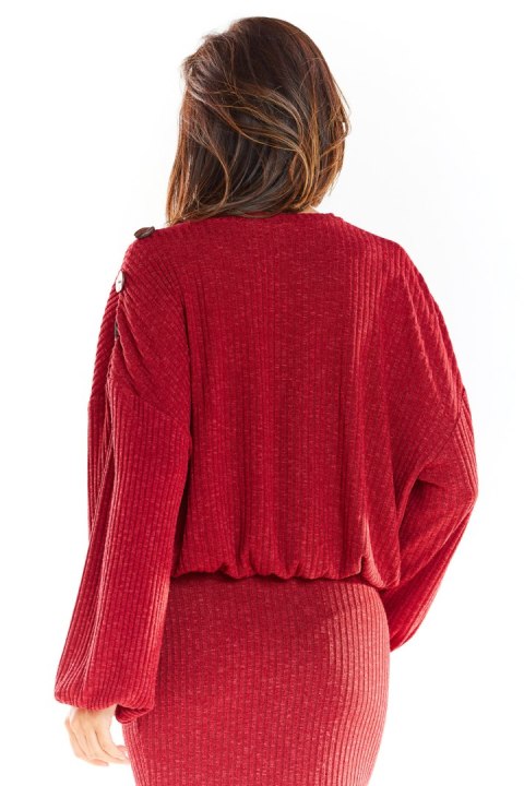 Sweter Damski Model A318 Bordo - awama Sweter Damski Model A318 Bordo - awama