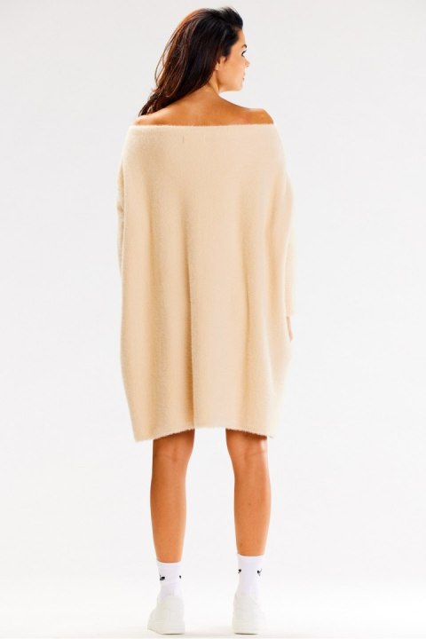 Sweter Damski Model A618 Beige - awama Sweter Damski Model A618 Beige - awama