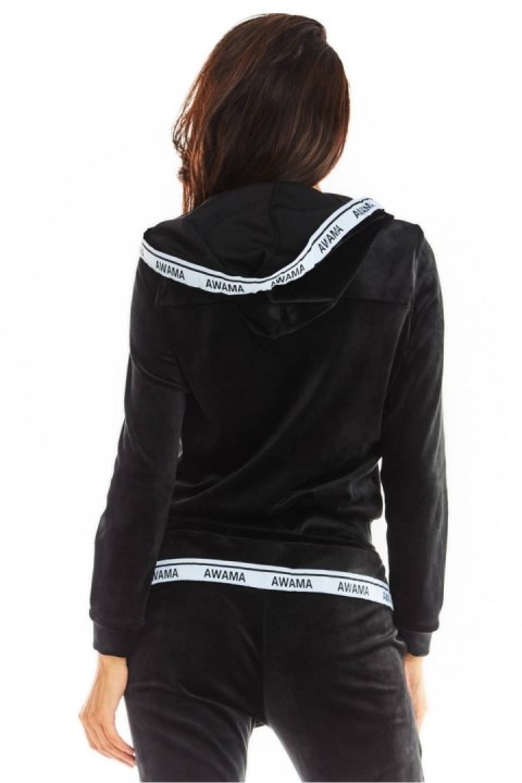 Bluza Damska Model A373 Black Welur - awama Bluza Damska Model A373 Black Welur - awama