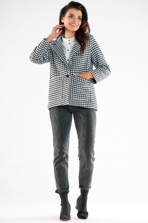 Kurtka Damska Model A545 Houndstooth - awama Kurtka Damska Model A545 Houndstooth - awama