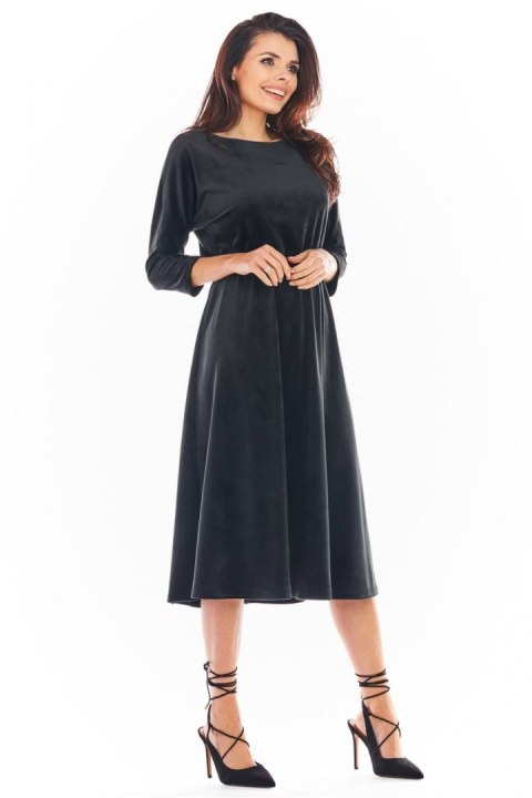 Sukienka Model A407 Welur Black - awama Sukienka Model A407 Welur Black - awama