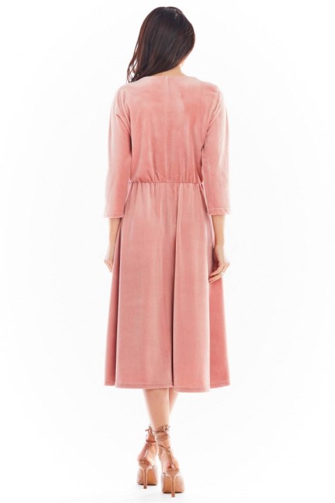 Sukienka Model A407 Welur Pink - awama Sukienka Model A407 Welur Pink - awama