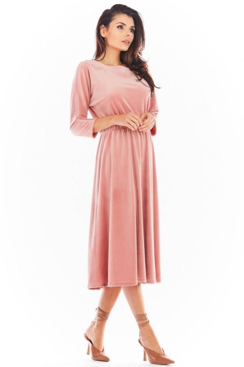 Sukienka Model A407 Welur Pink - awama Sukienka Model A407 Welur Pink - awama