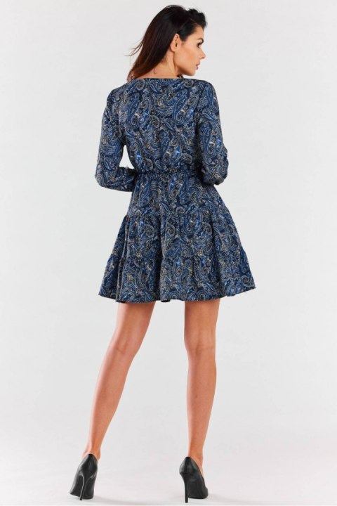 Sukienka Model A470 Navy Pattern - awama Sukienka Model A470 Navy Pattern - awama