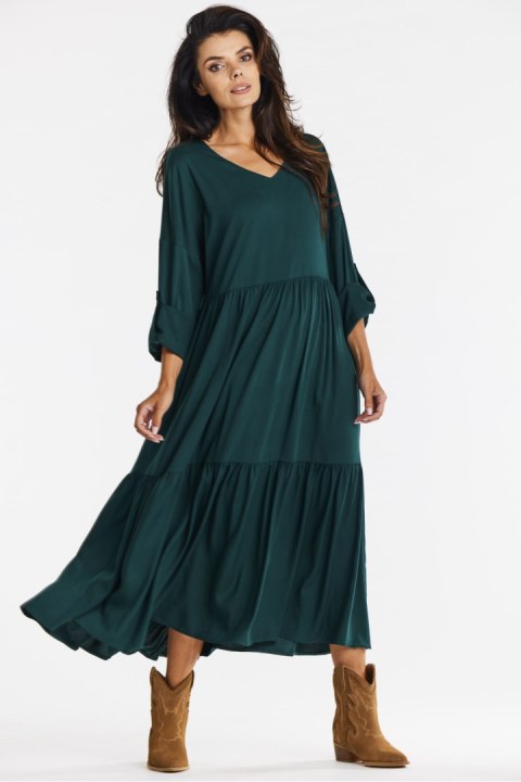 Sukienka Model A669 Bottle Green - awama Sukienka Model A669 Bottle Green - awama