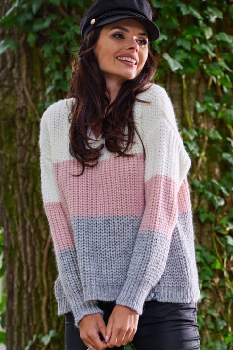 Sweter Damski Model A390 Pink - awama Sweter Damski Model A390 Pink - awama