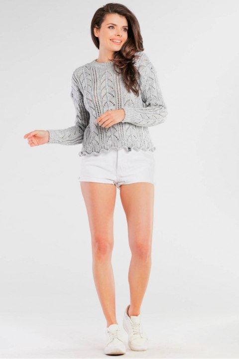 Sweter Damski Model A446 Grey - awama Sweter Damski Model A446 Grey - awama