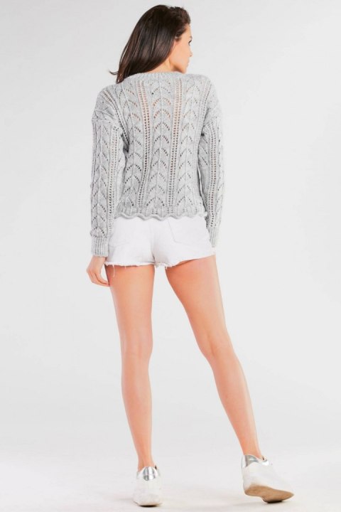 Sweter Damski Model A446 Grey - awama Sweter Damski Model A446 Grey - awama