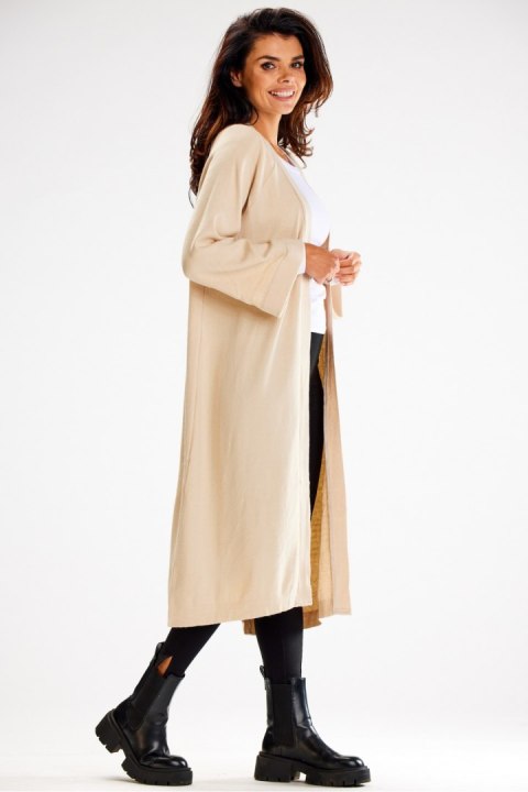 Sweter Kardigan Model A617 Beige - awama Sweter Kardigan Model A617 Beige - awama