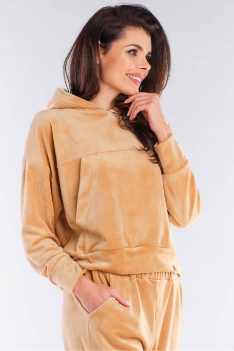 Bluza Damska Model A412 Beige - awama Bluza Damska Model A412 Beige - awama