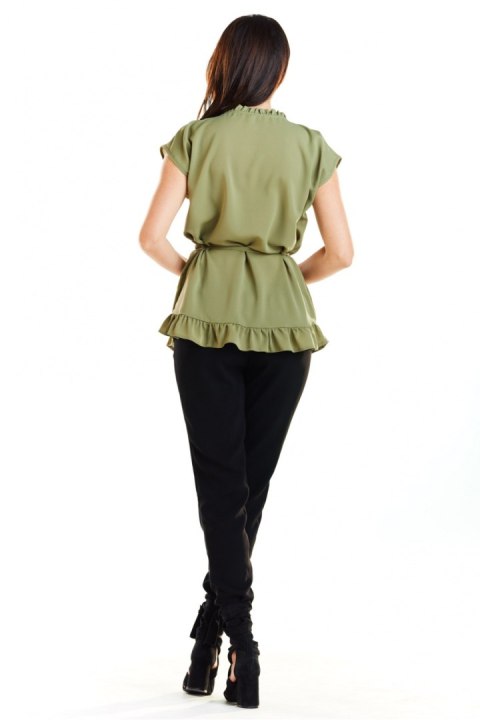 Bluzka Model A269 Khaki - awama Bluzka Model A269 Khaki - awama