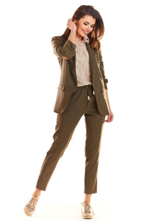 Spodnie Damskie Model A270 Khaki - awama Spodnie Damskie Model A270 Khaki - awama