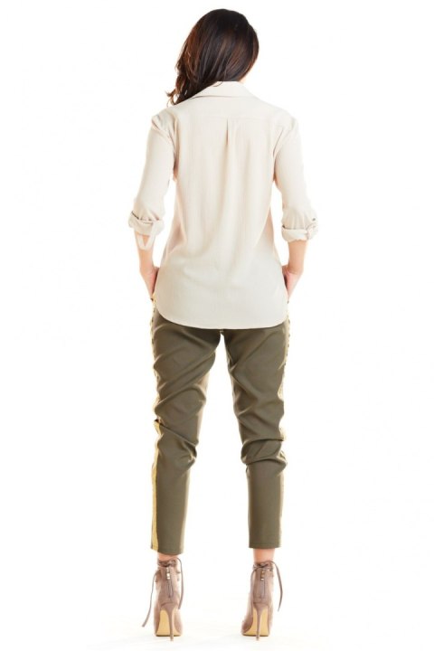 Spodnie Damskie Model A270 Khaki - awama Spodnie Damskie Model A270 Khaki - awama